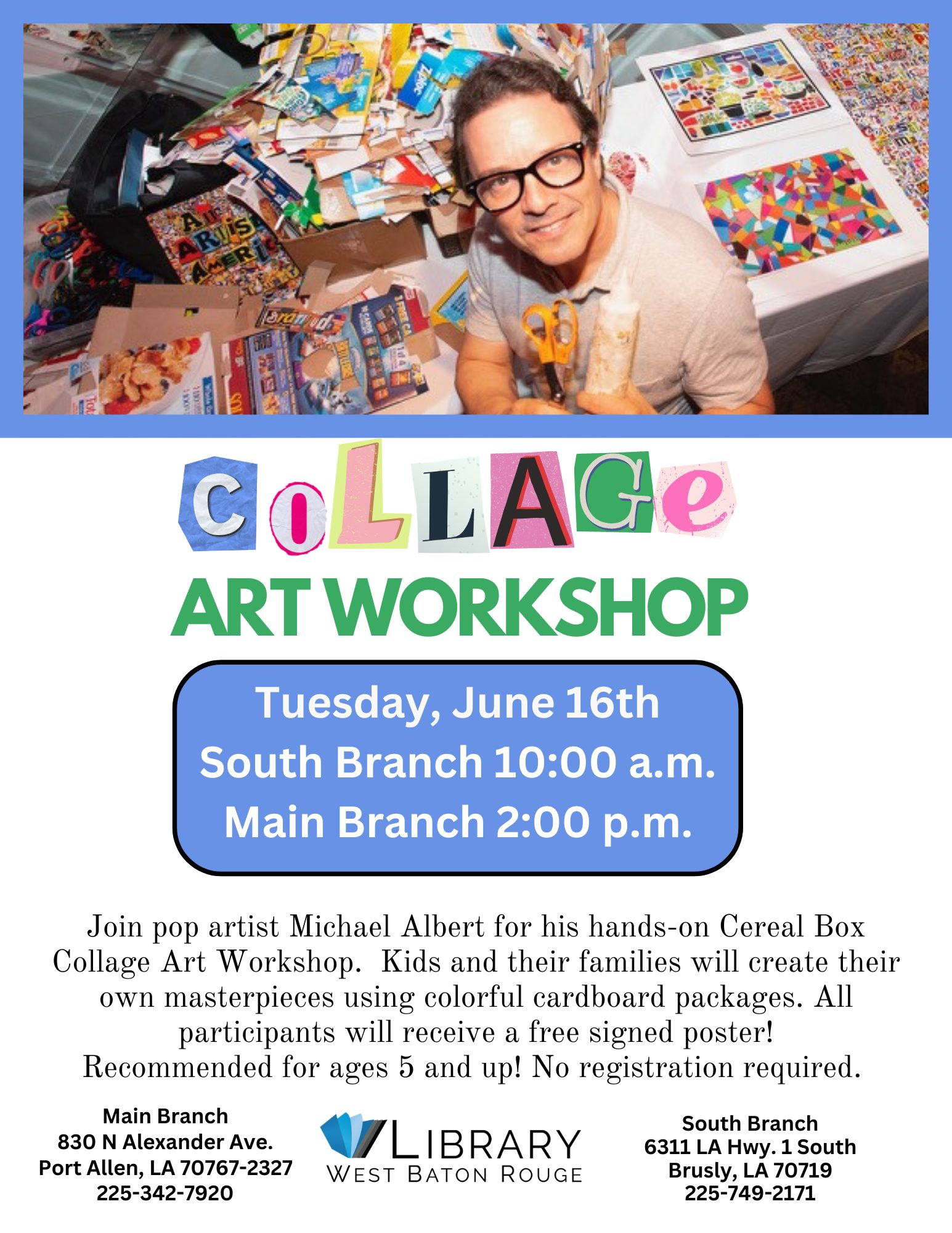 Collage Art Workshop for Youth – South Branch 10:00am