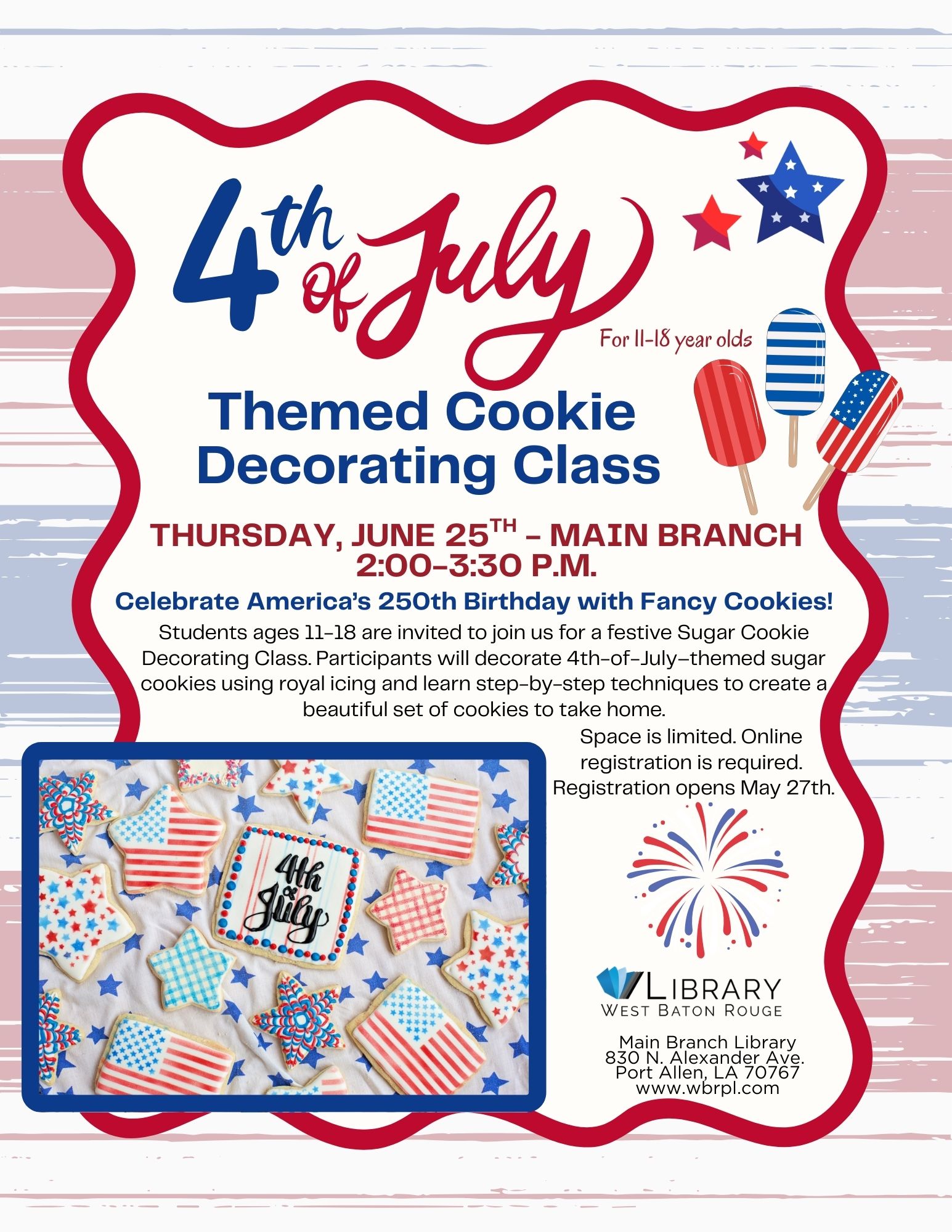 4th of July Sugar Cookie Decorating for Youth – Main Branch