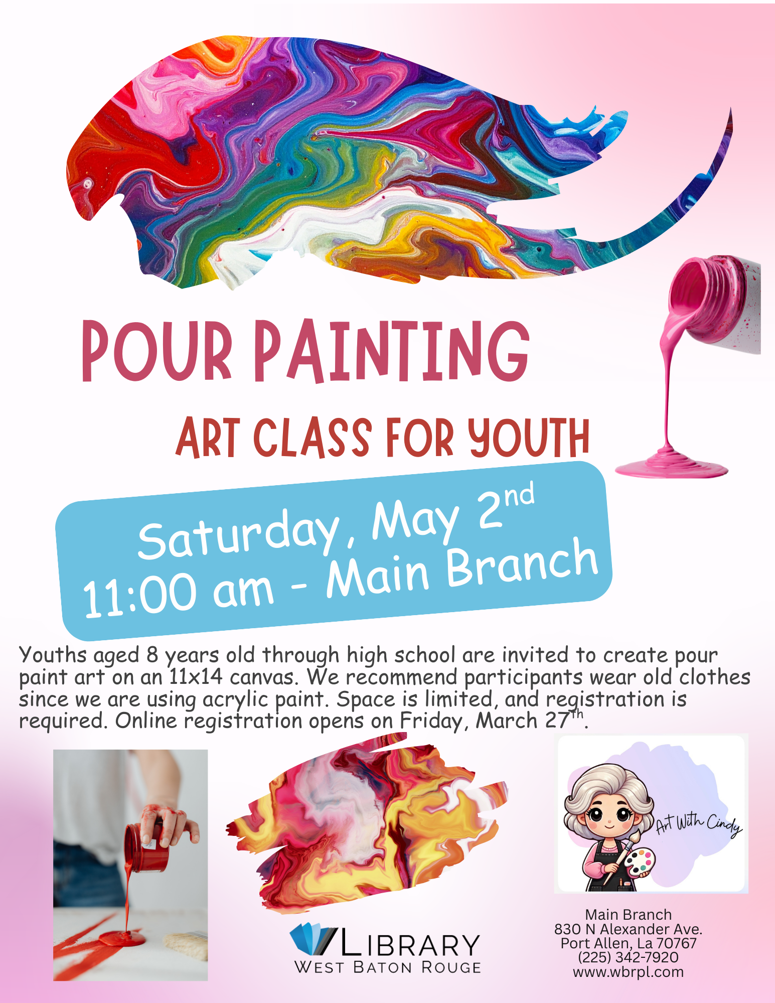 Pour Painting Art Class for Youth – Main Branch