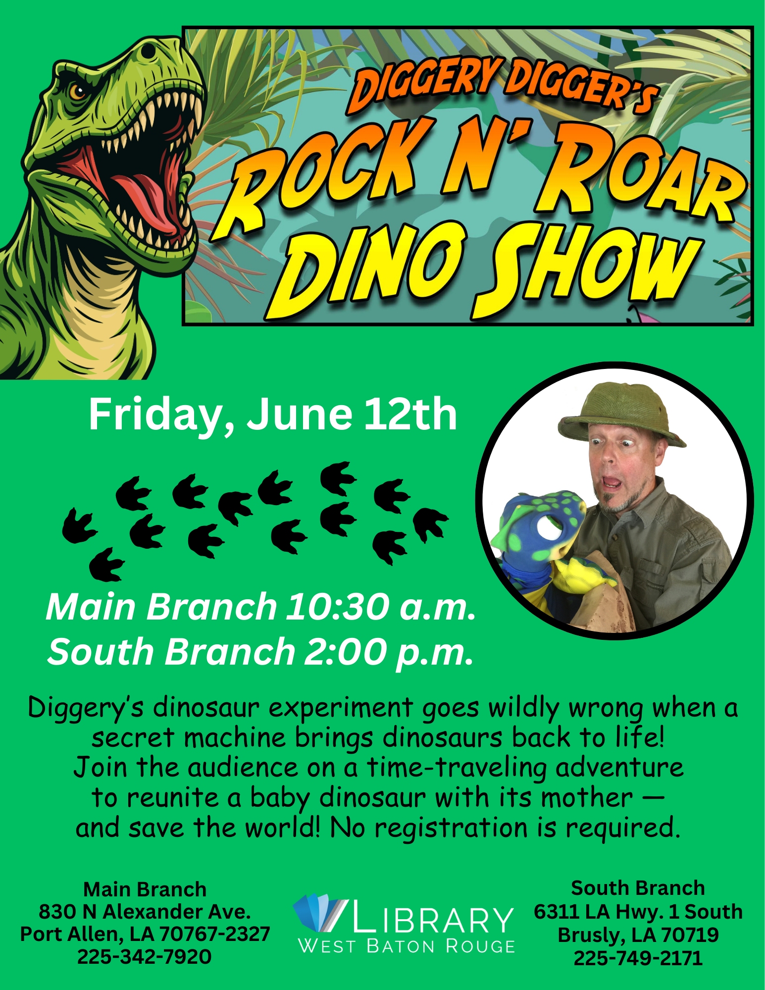 Rock N’ Roar Dino Show – Main Branch 10:00am
