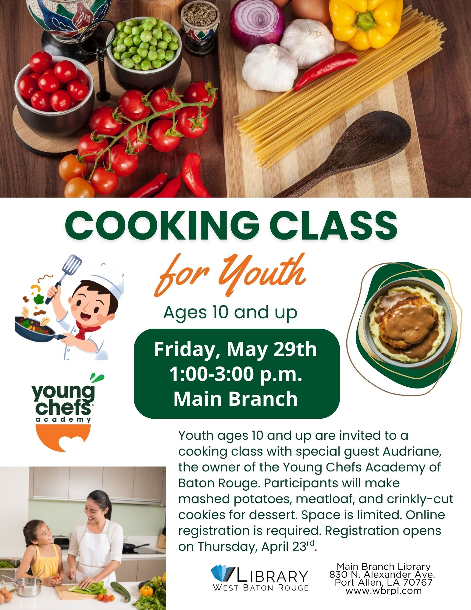 Cooking Class for Youth – Main Branch