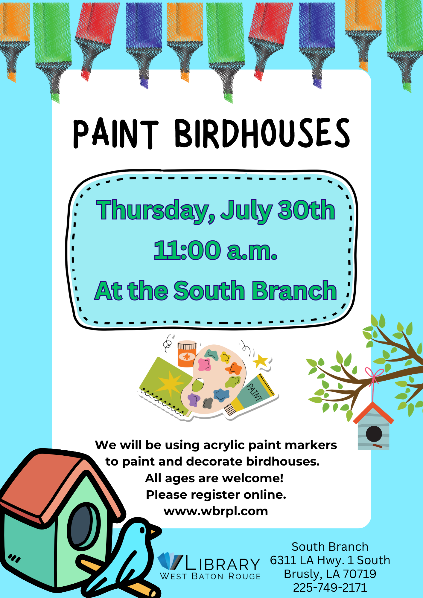Paint Birdhouses – South Branch
