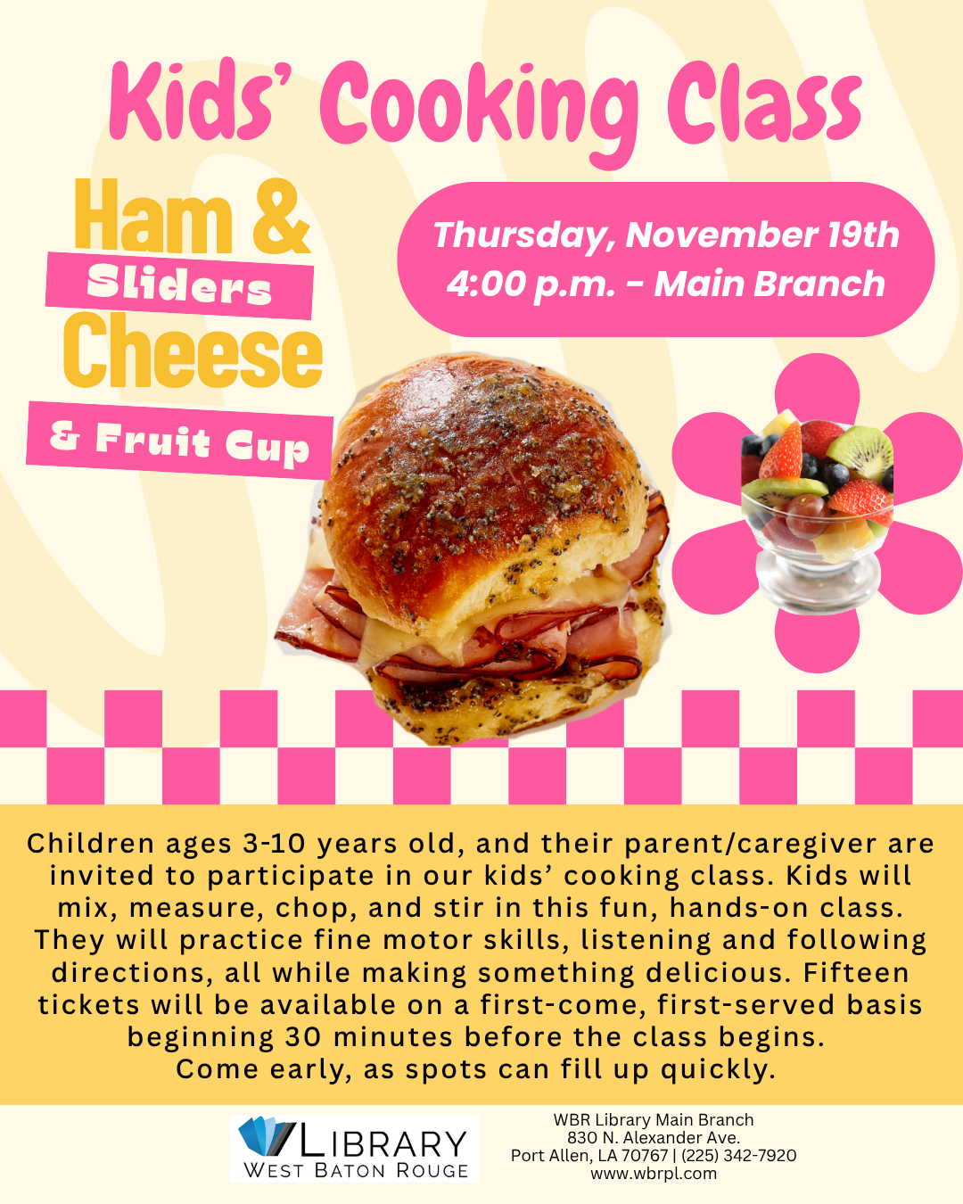 Kids’ Cooking Class – Main Branch