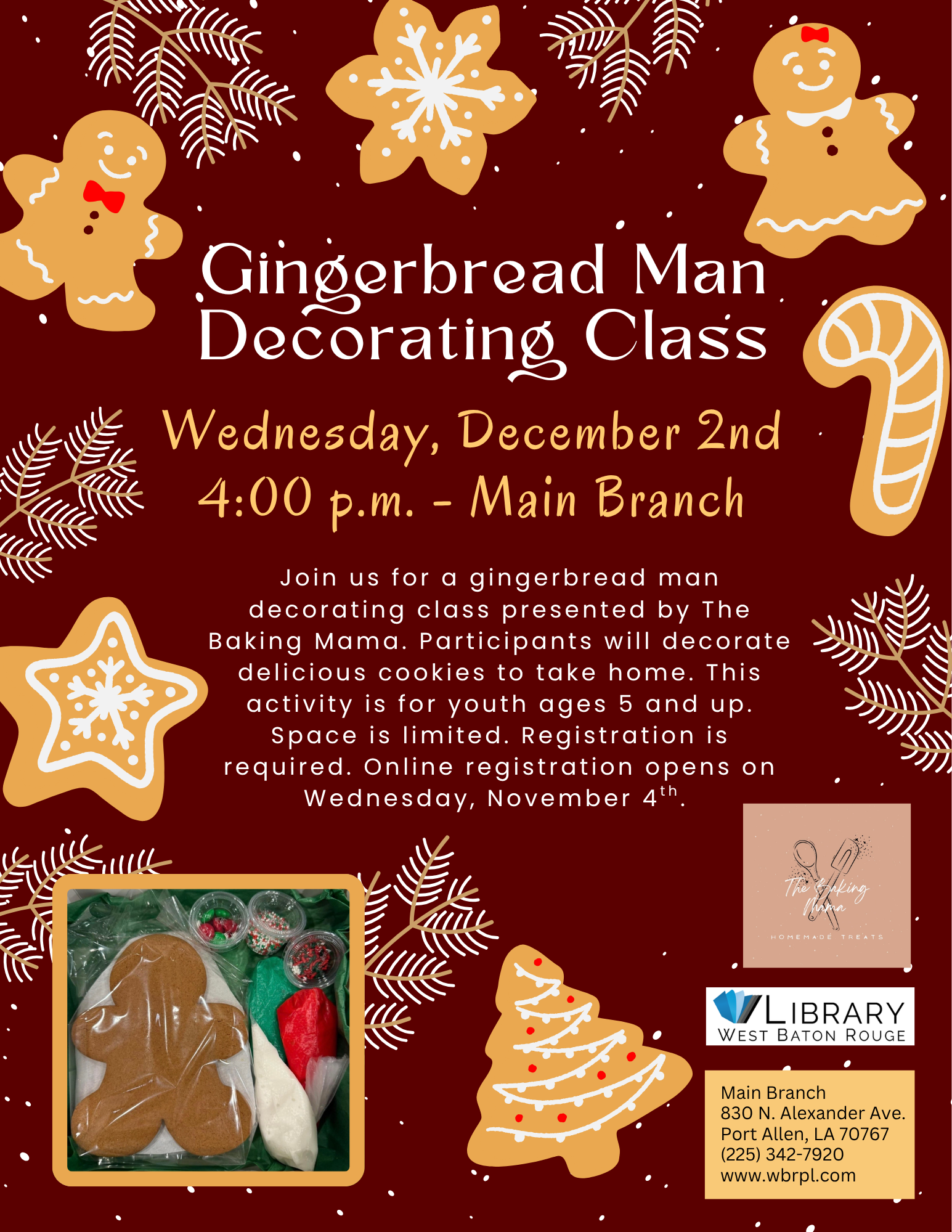 Gingerbread Man Decorating Class – Main
