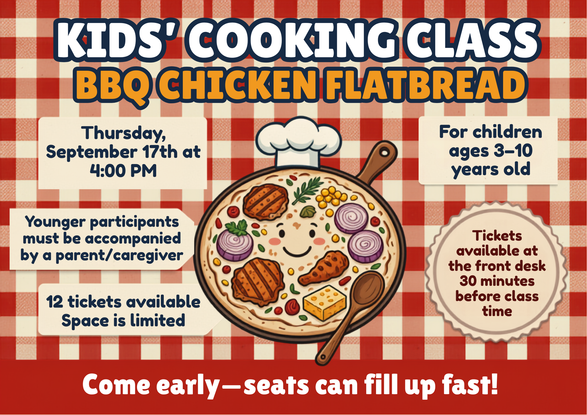 Kids’ Cooking Class – Main Branch September 17th @ 4:00 PM – 5:00 PM