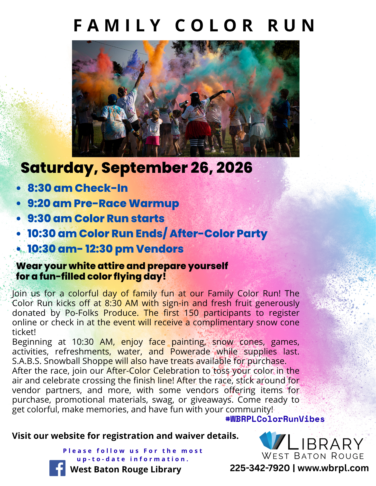 Family Color Run September 26th @ 8:30 AM – 12:30 PM