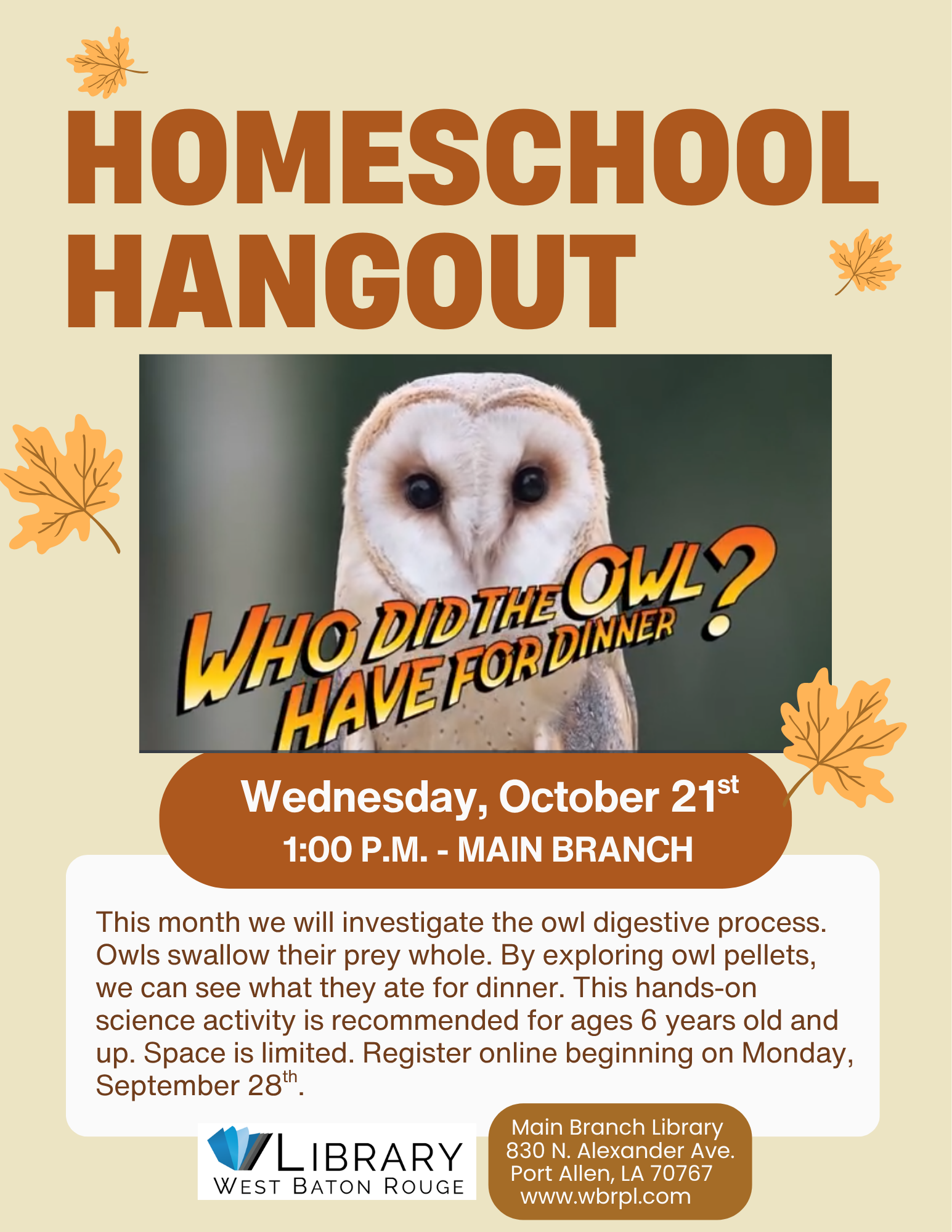 Homeschool Hangout – Main Branch